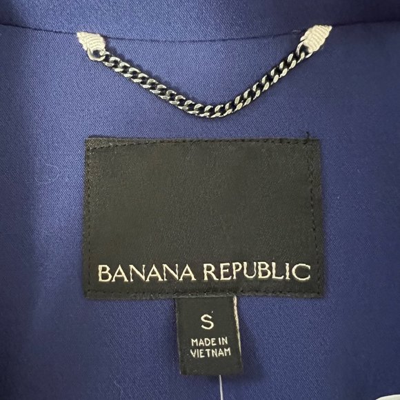 Banana Republic Womens Blue Bell Sleeve Coat Button Front Mid Length size Small - Picture 12 of 15